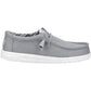 HEYDUDE Men's Wally Canvas Shoe in Light Grey