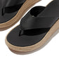 Fitflop F-Mode Toe Post Leather Women's Black Sandals