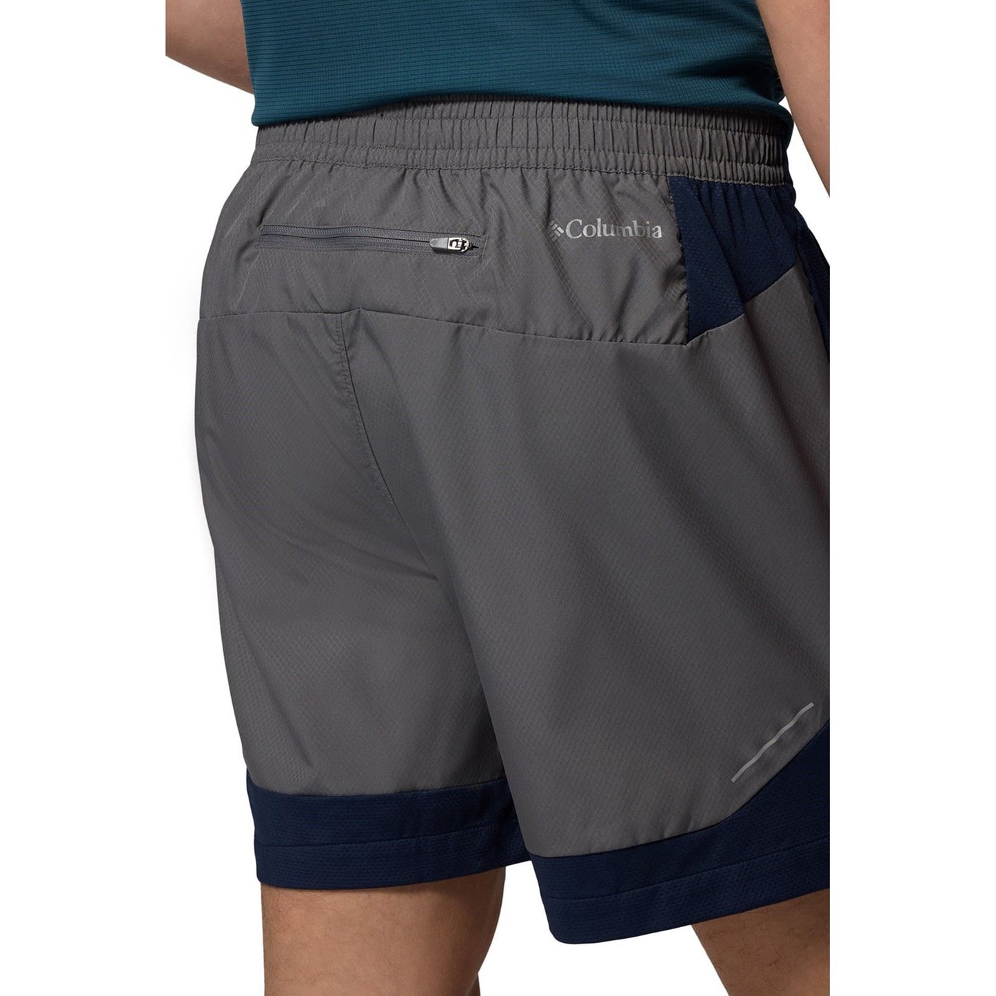Columbia Three Pitch Polyester Men's Grey Activewear Shorts