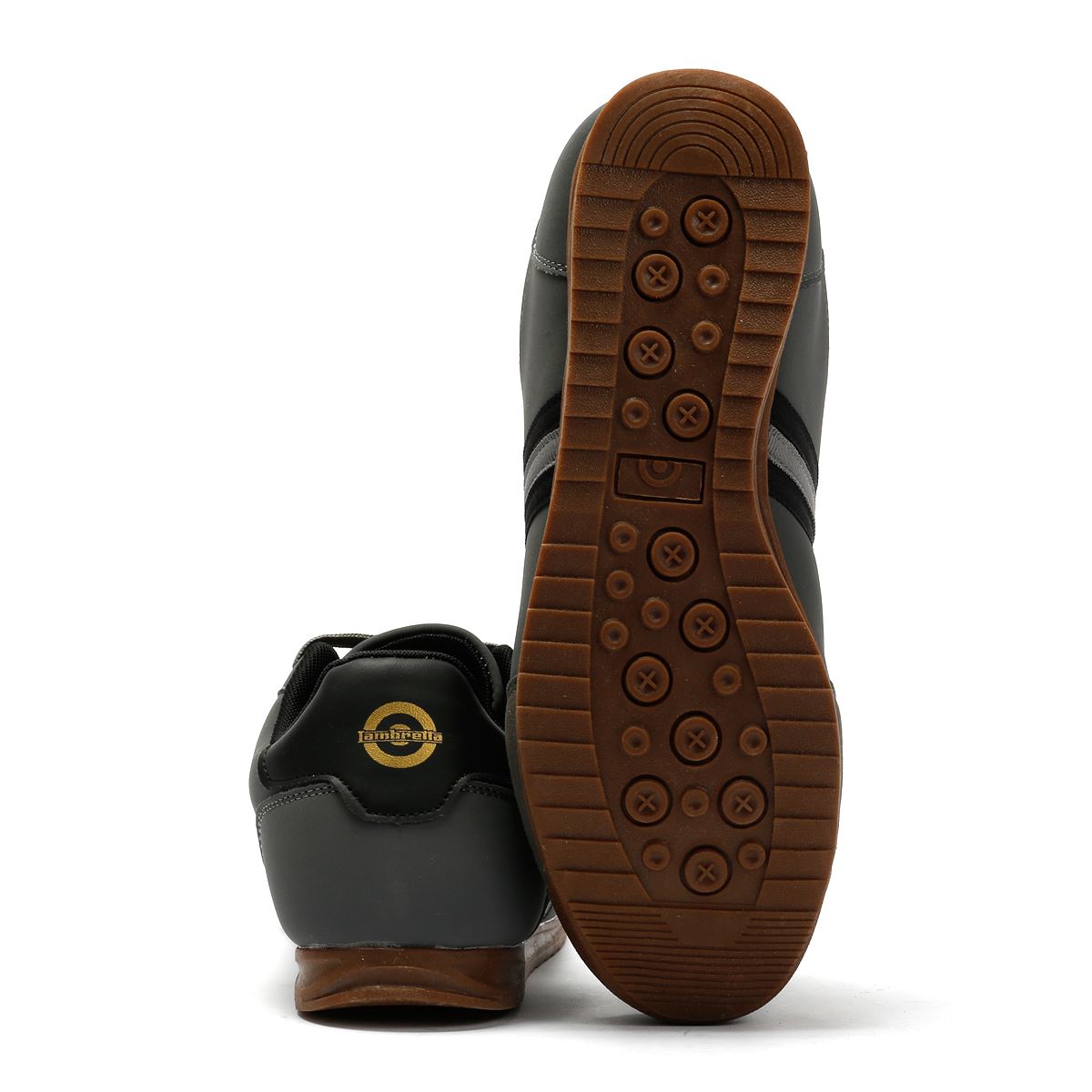 Lambretta Tackle Men's Charcoal/Black Trainers