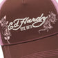Ed Hardy Skull and Roses 5 Panel Brown Caps