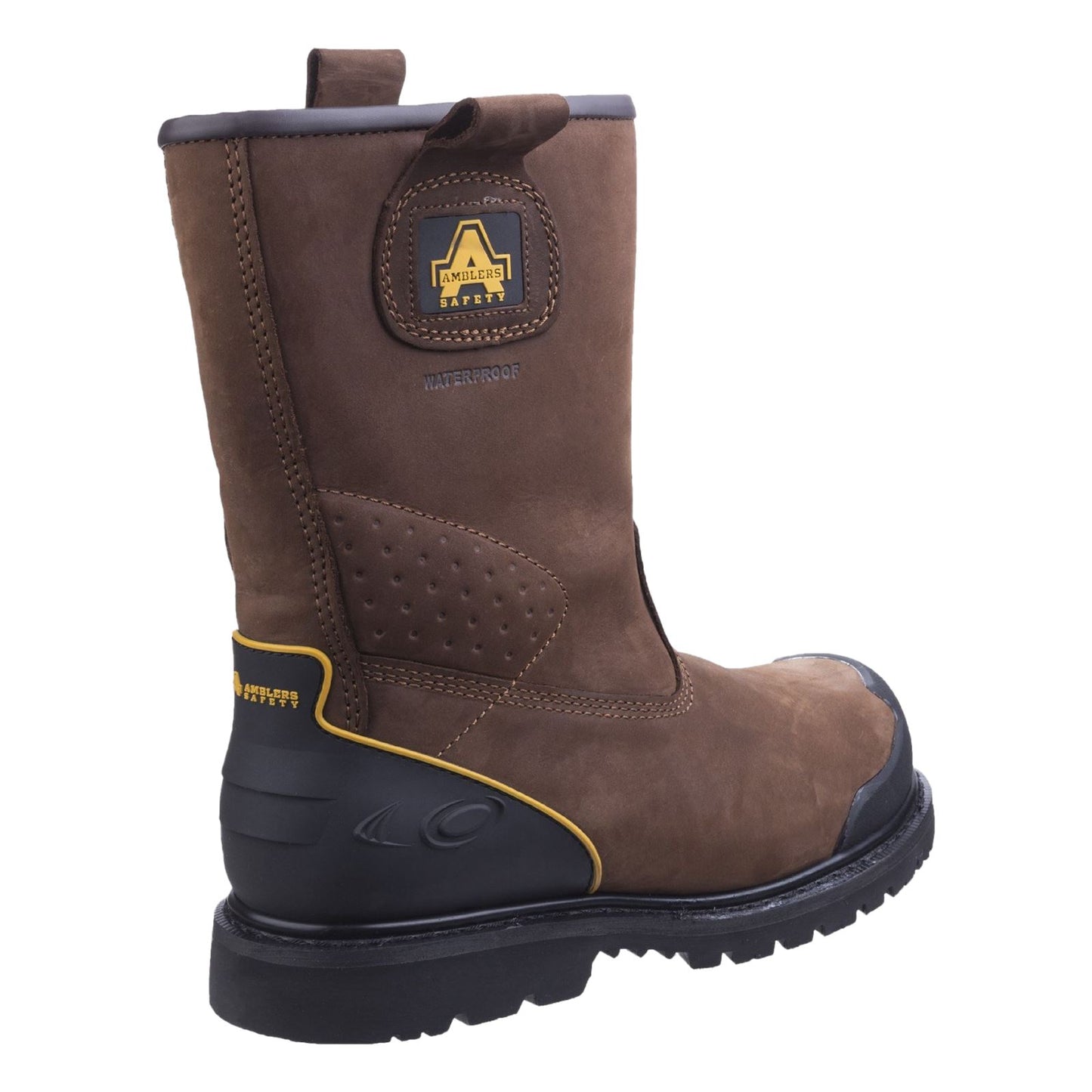 Amblers Safety Men's FS223 Goodyear Welted Waterproof Pull on Industrial Safety Boot in Brown