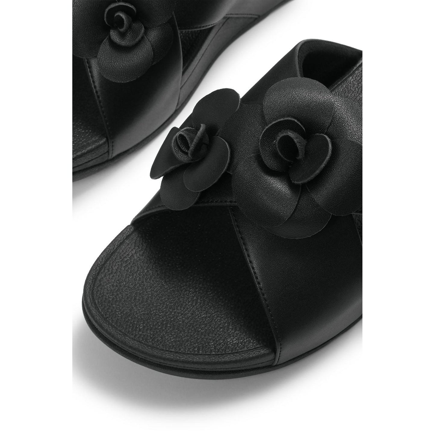 Fitflop Lulu Flower Polyurethane Women's Black Sandals