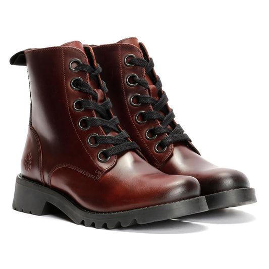 Fly London Ragi Leather Women's Wine Boots