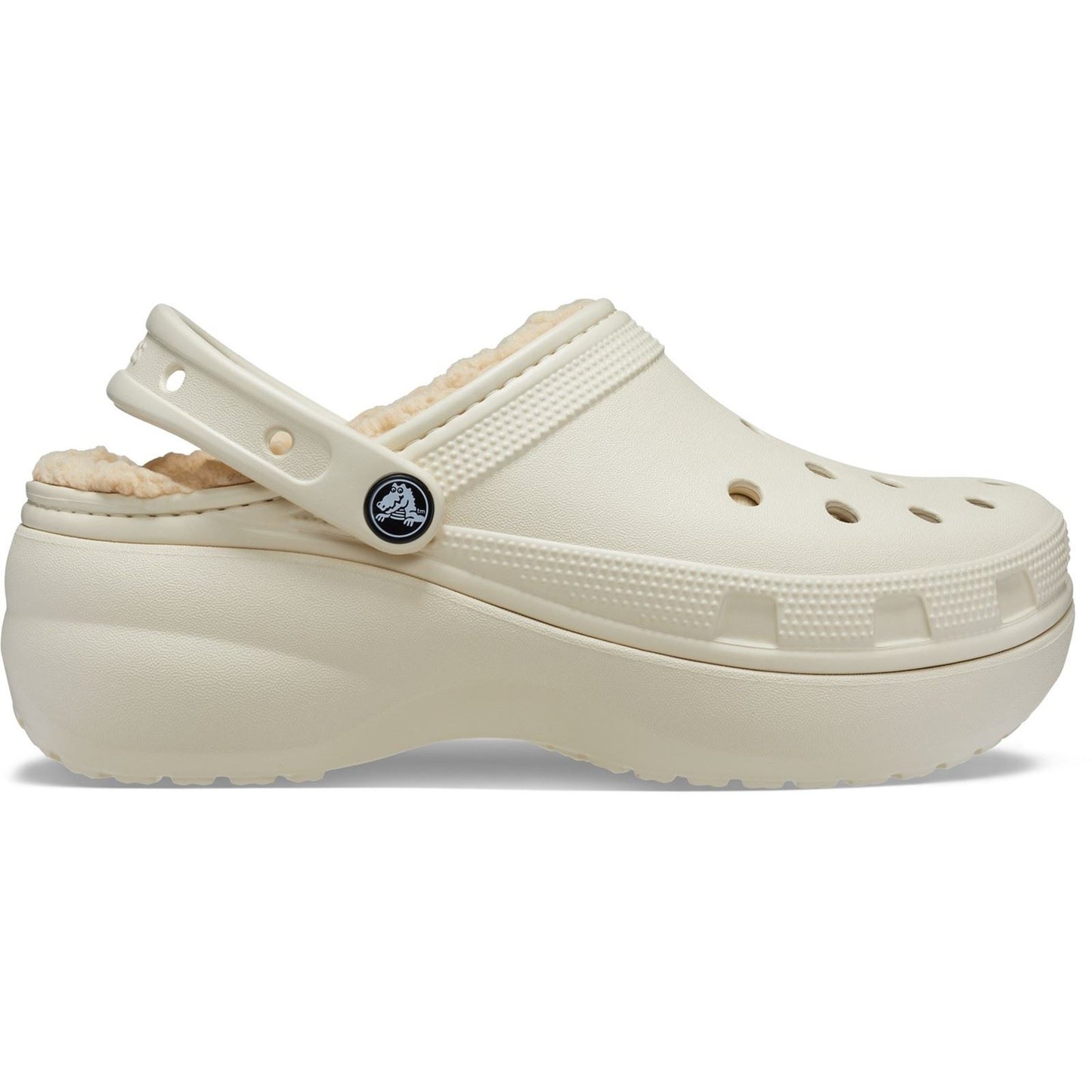 Crocs Women's Classic Platform Lined Clog in Bone