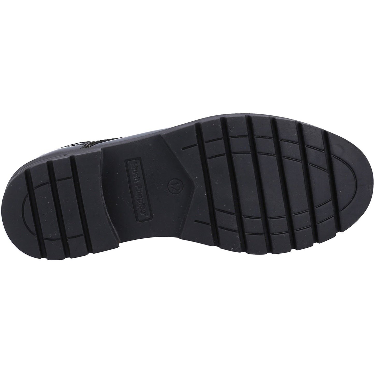 Hush Puppies Jayne Patent Leather Youth Black Lace-Up Shoes