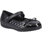 Hush Puppies Lottie Leather Junior Black Ballet Flats