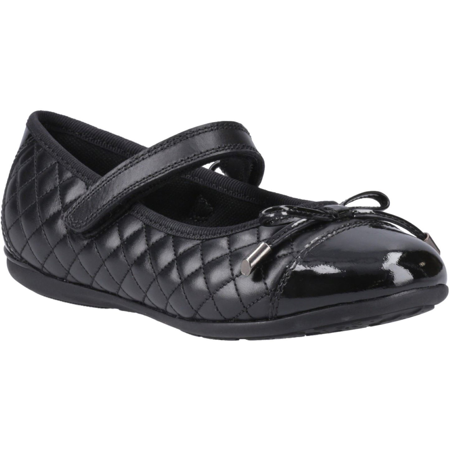 Hush Puppies Lottie Leather Junior Black Ballet Flats