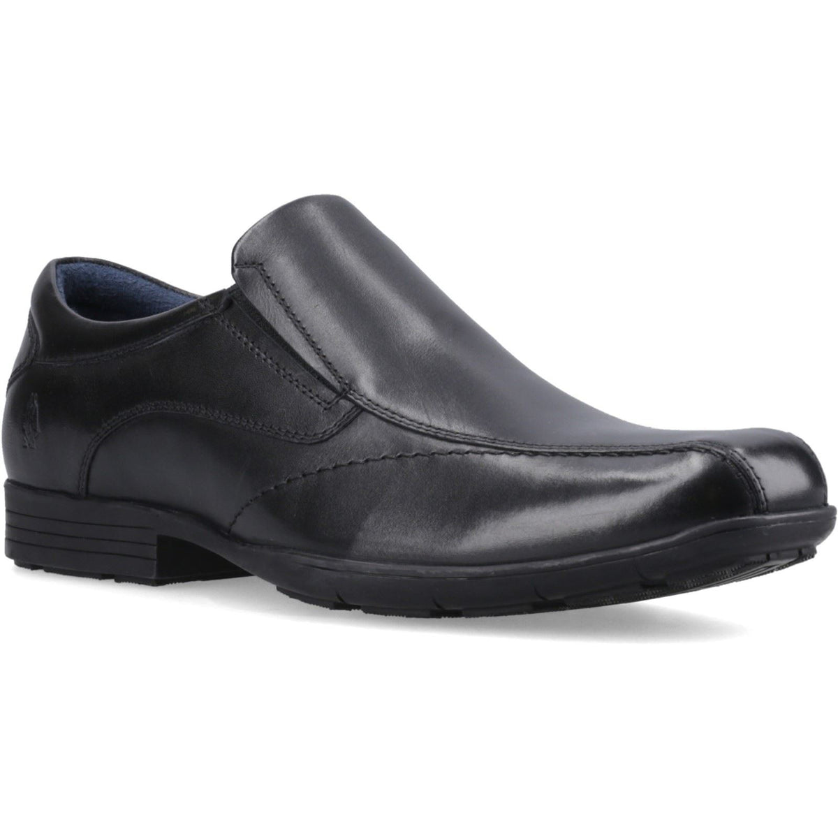 Hush Puppies Dumfries Leather Boy's Black Loafers