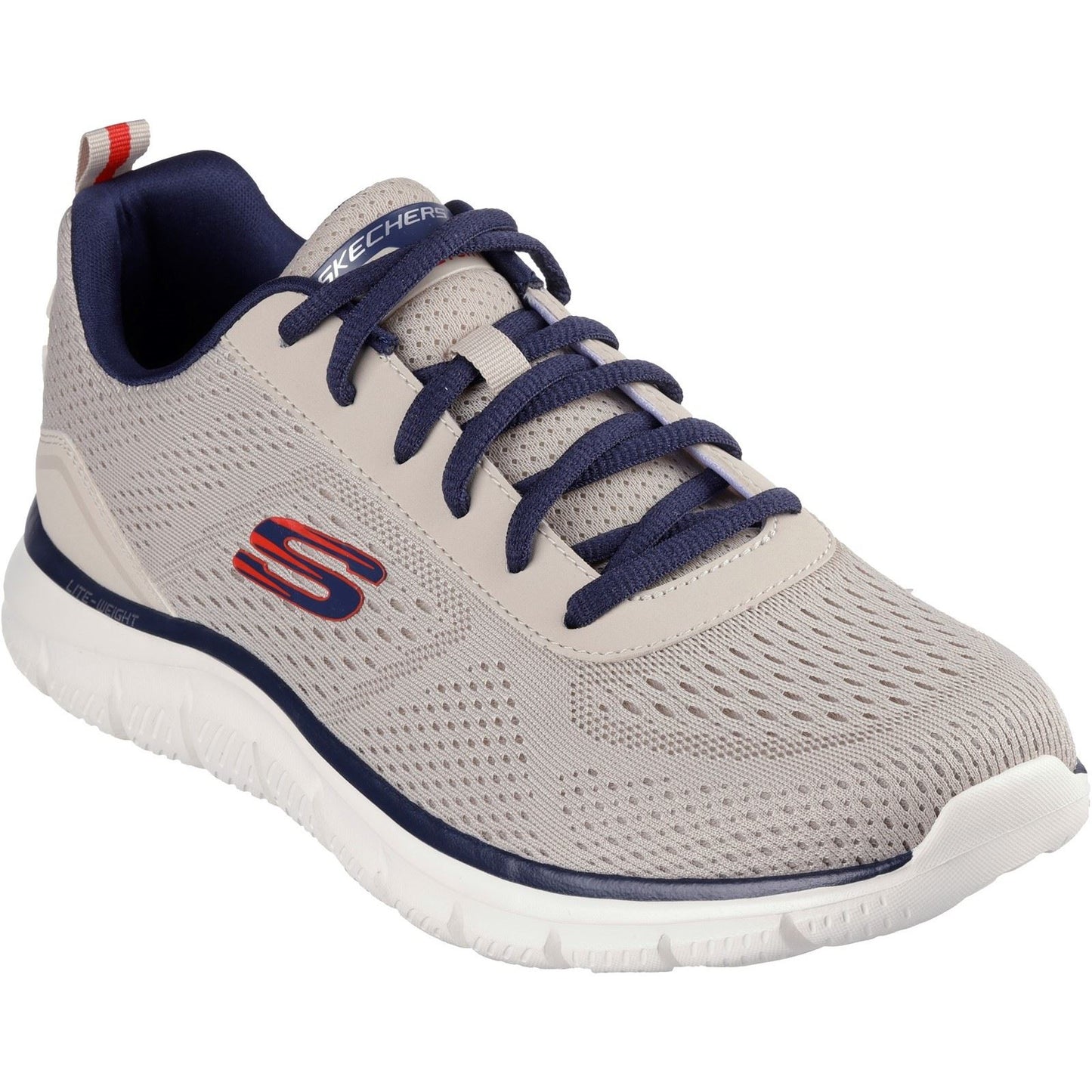 Skechers Men's Track Leshur Shoes in Taupe/Navy