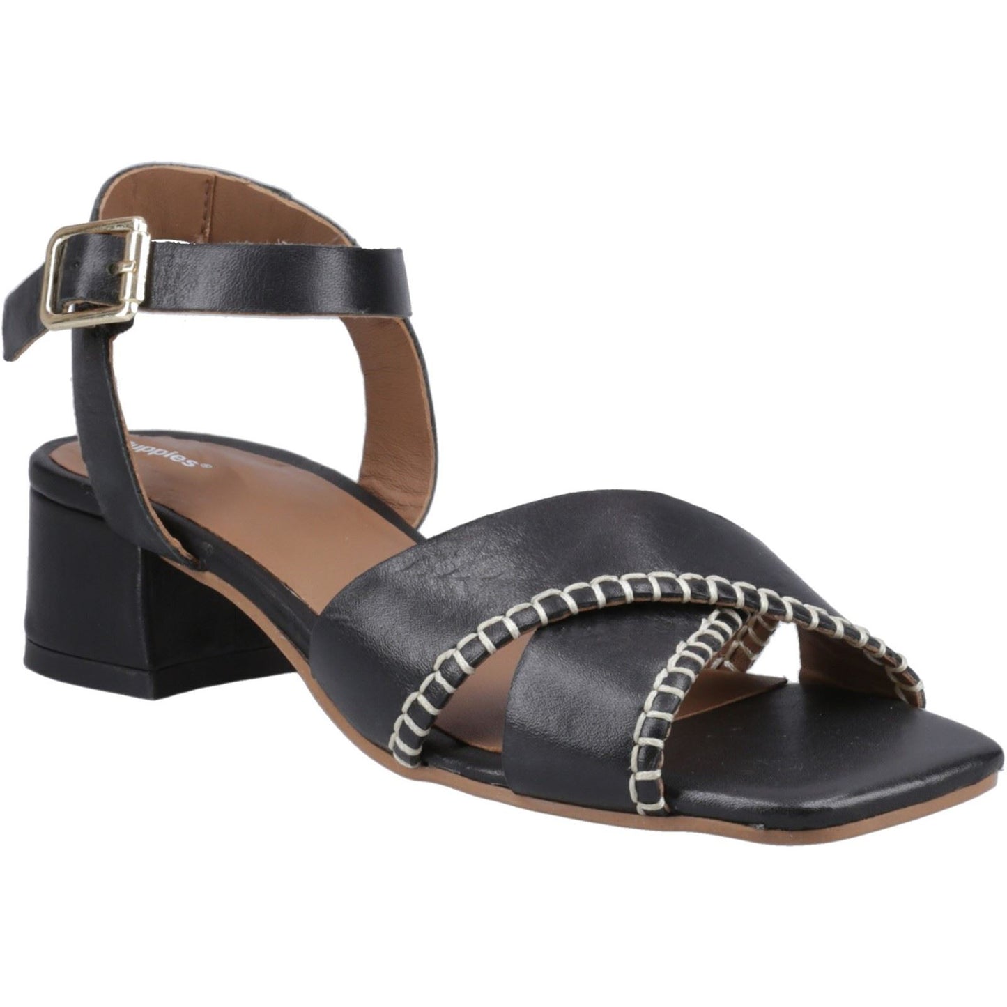 Hush Puppies Lyla Heeled Leather Women's Black Sandals