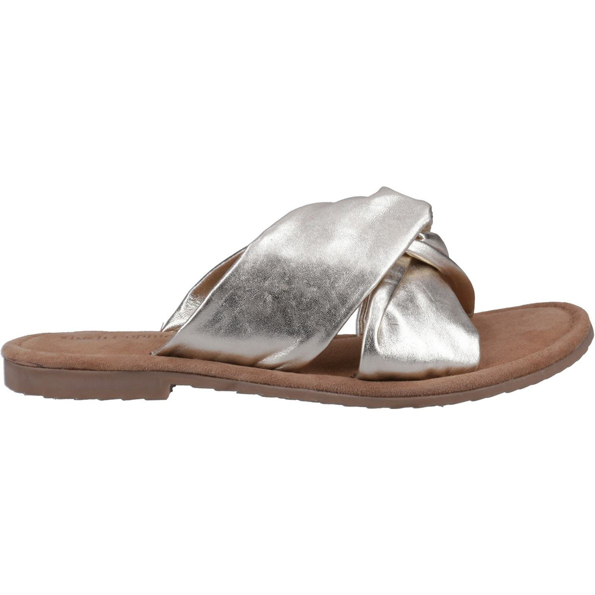 Hush Puppies Amy Wide Fit Leather Women's Gold Sandals