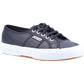 Superga Women's 2750 Tumbled Leather Shoe in Blue Navy