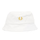 Fred Perry Pique Cotton White Bucket Hats