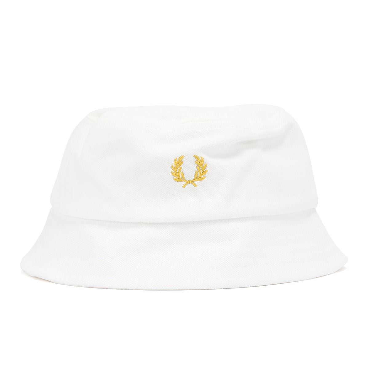 Fred Perry Pique Cotton White Bucket Hats