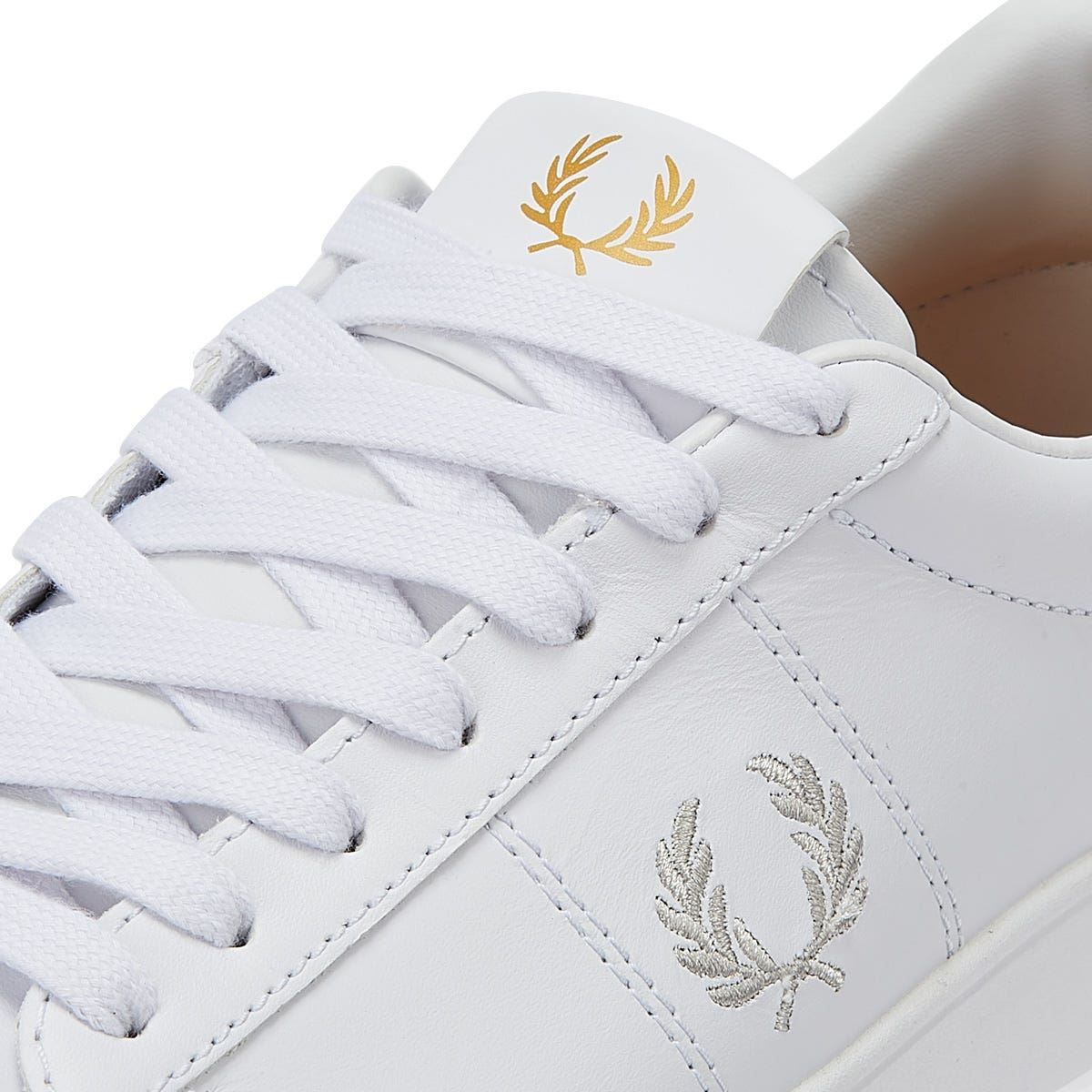 Fred Perry Spencer Leather Mens White/Silver Trainers