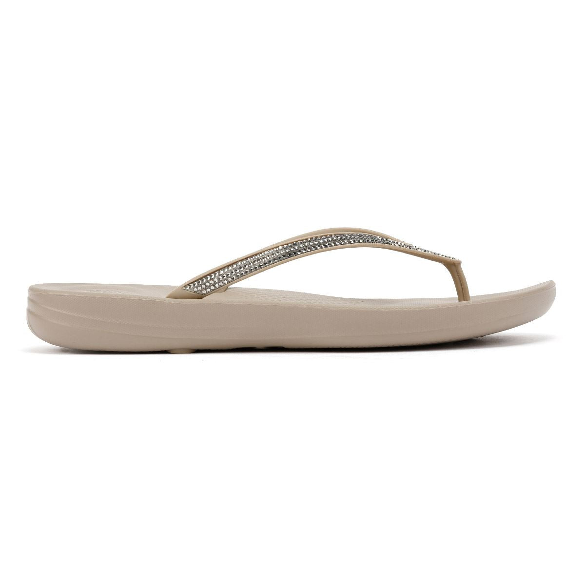 FitFlop Iqushion Ombre Sparkle Women's Taupe/Pewter Flip Flops