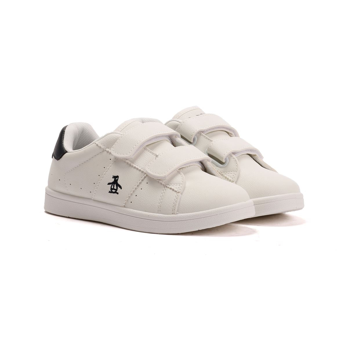 Penguin Junior Marble White/Navy Trainers