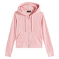 Juicy Couture Robertson Classic Jacket Polyester Women's Pink Hooded Sweatshirt