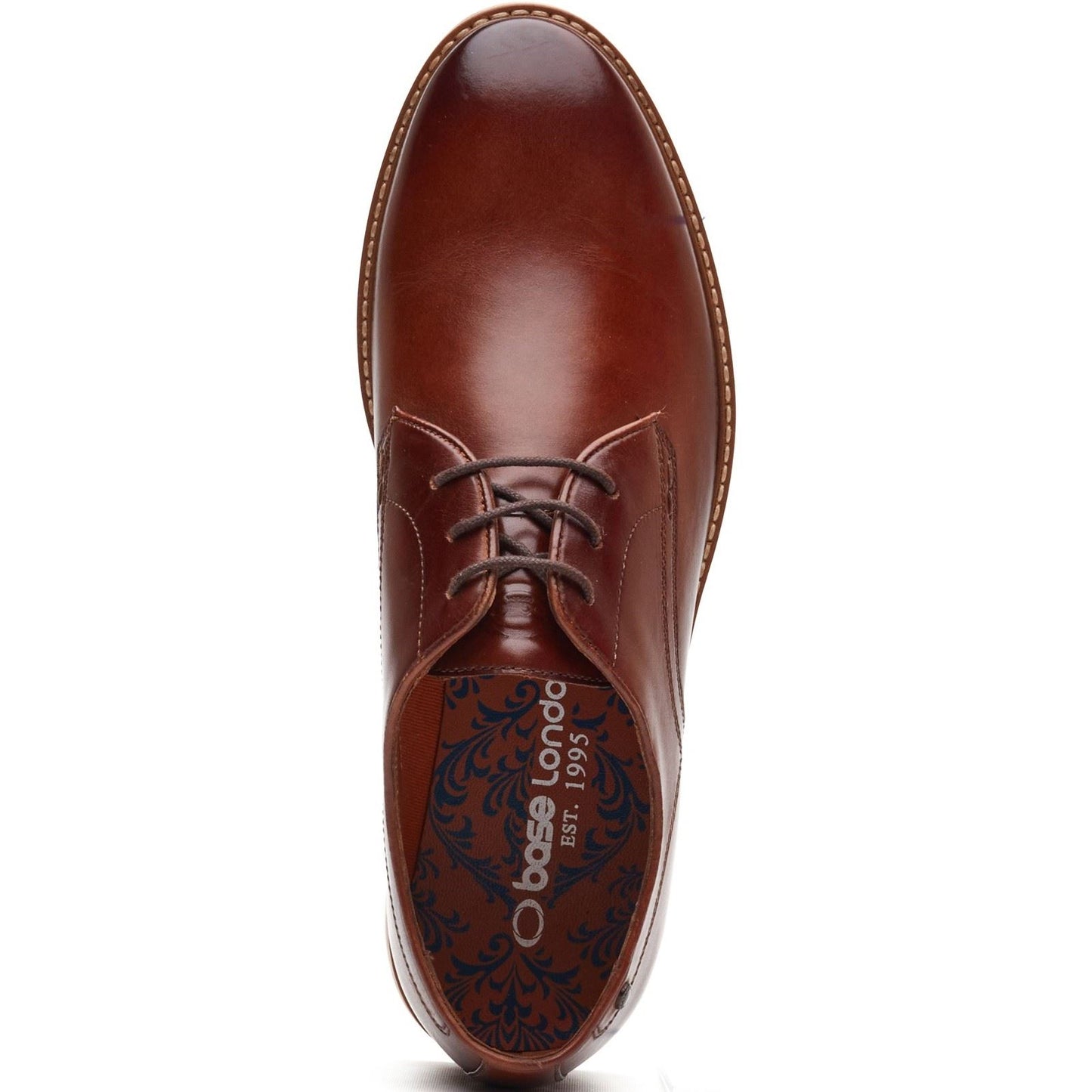 Base London Strand Lace Up Leather Men's Burnt Tan Lace-Up Shoes