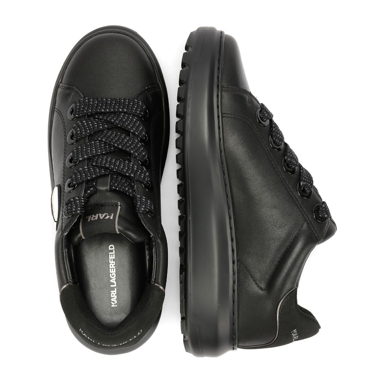 Karl Lagerfeld Kapri Lug Karl NFT Lo Lace Leather Women's Black Trainers