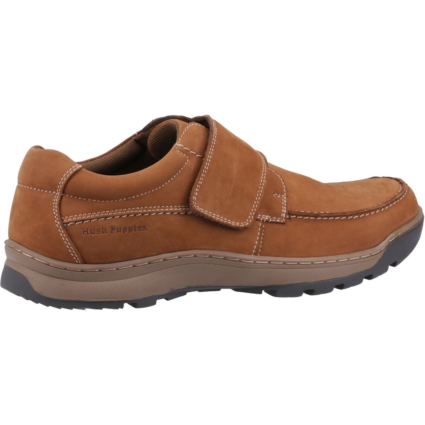 Hush Puppies Men's Casper Touch Fastening Shoes in Tan Nubuck