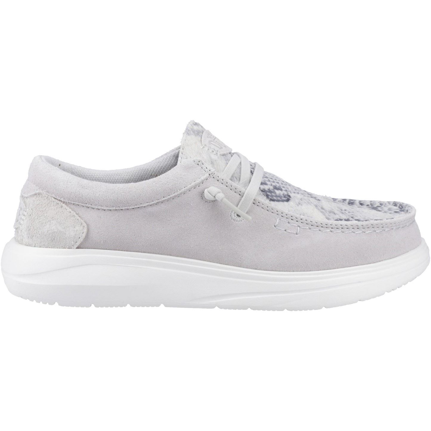 HEYDUDE Wendy COMF Leather Women's Grey/Snake Moccasins Shoes