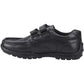 Hush Puppies Maddox Touch Fastening Leather Black Shoes
