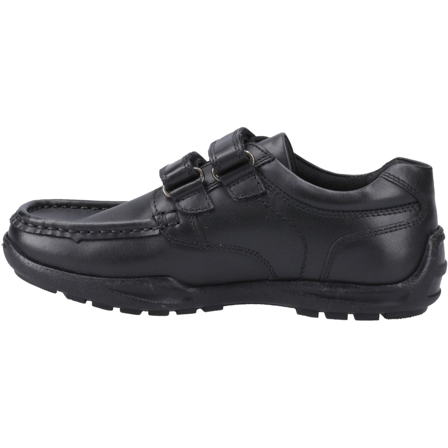 Hush Puppies Maddox Touch Fastening Leather Black Shoes
