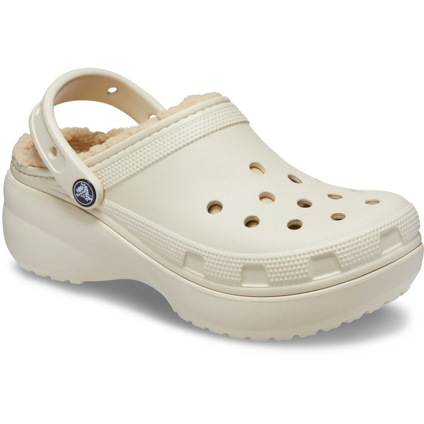 Crocs Women's Classic Platform Lined Clog in Bone
