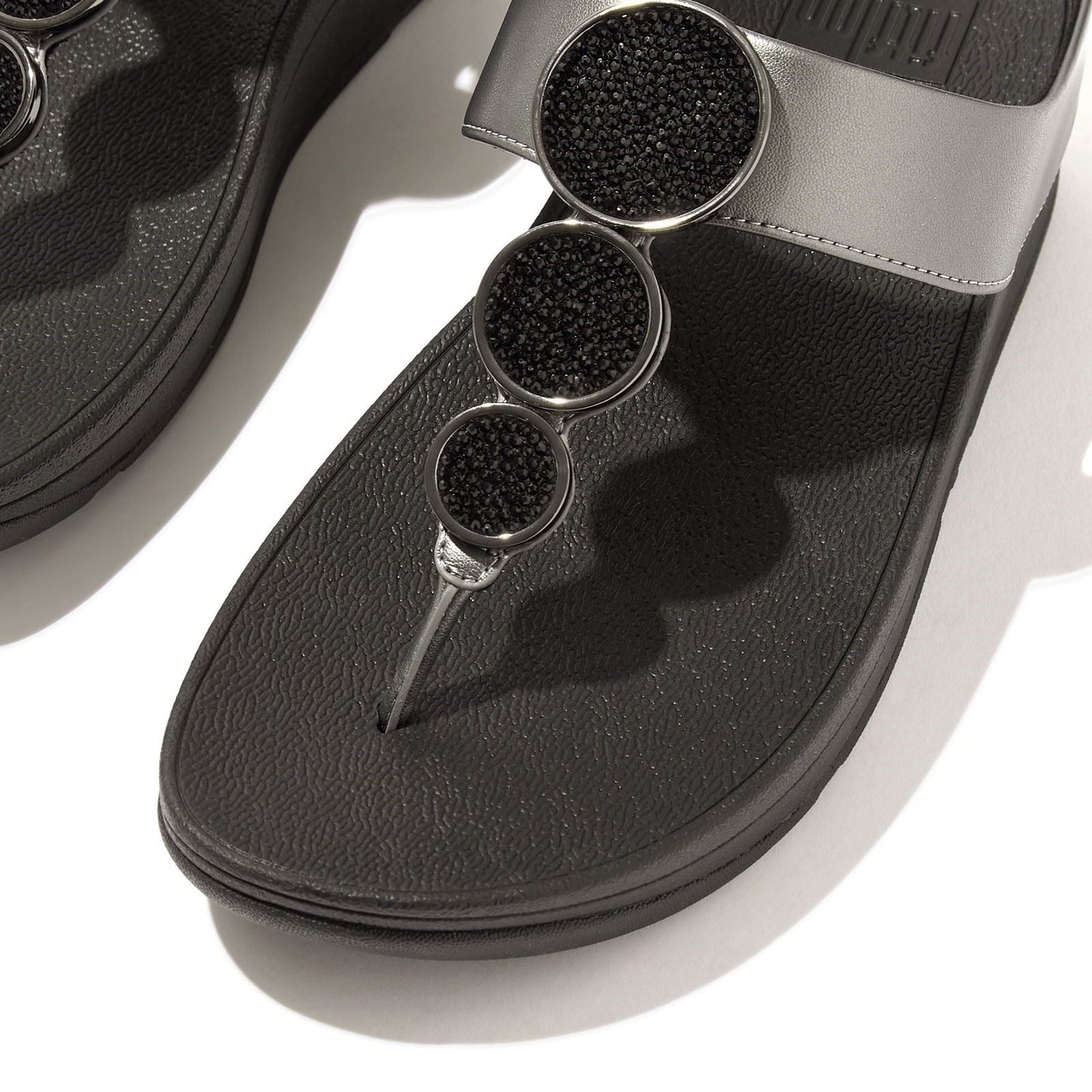 Fitflop Halo Polyurethane Women's Pewter Black Sandals