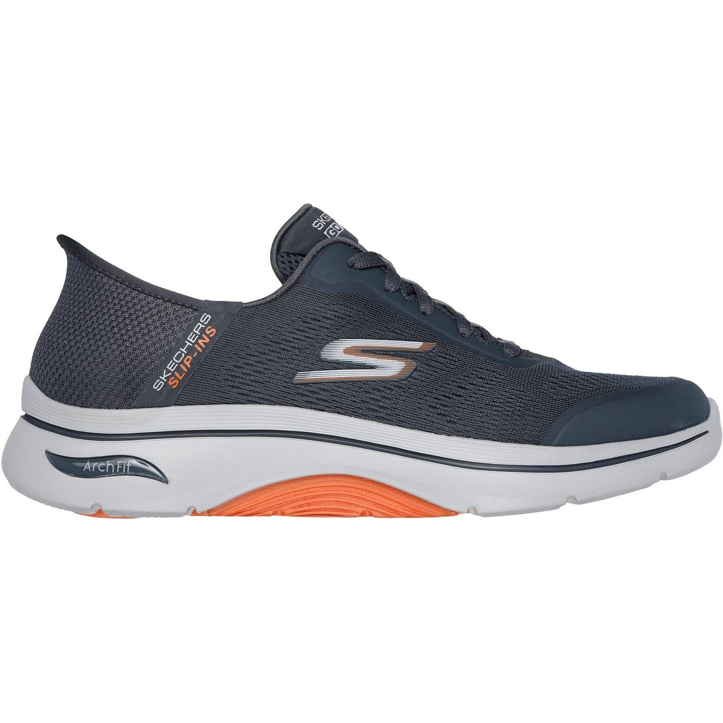 Skechers Men's Arch Fit 2.0 Simplicity 2 Shoes in Charcoal/Orange