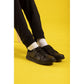 Hush Puppies Steven Leather Youth Black Lace-Up Shoes