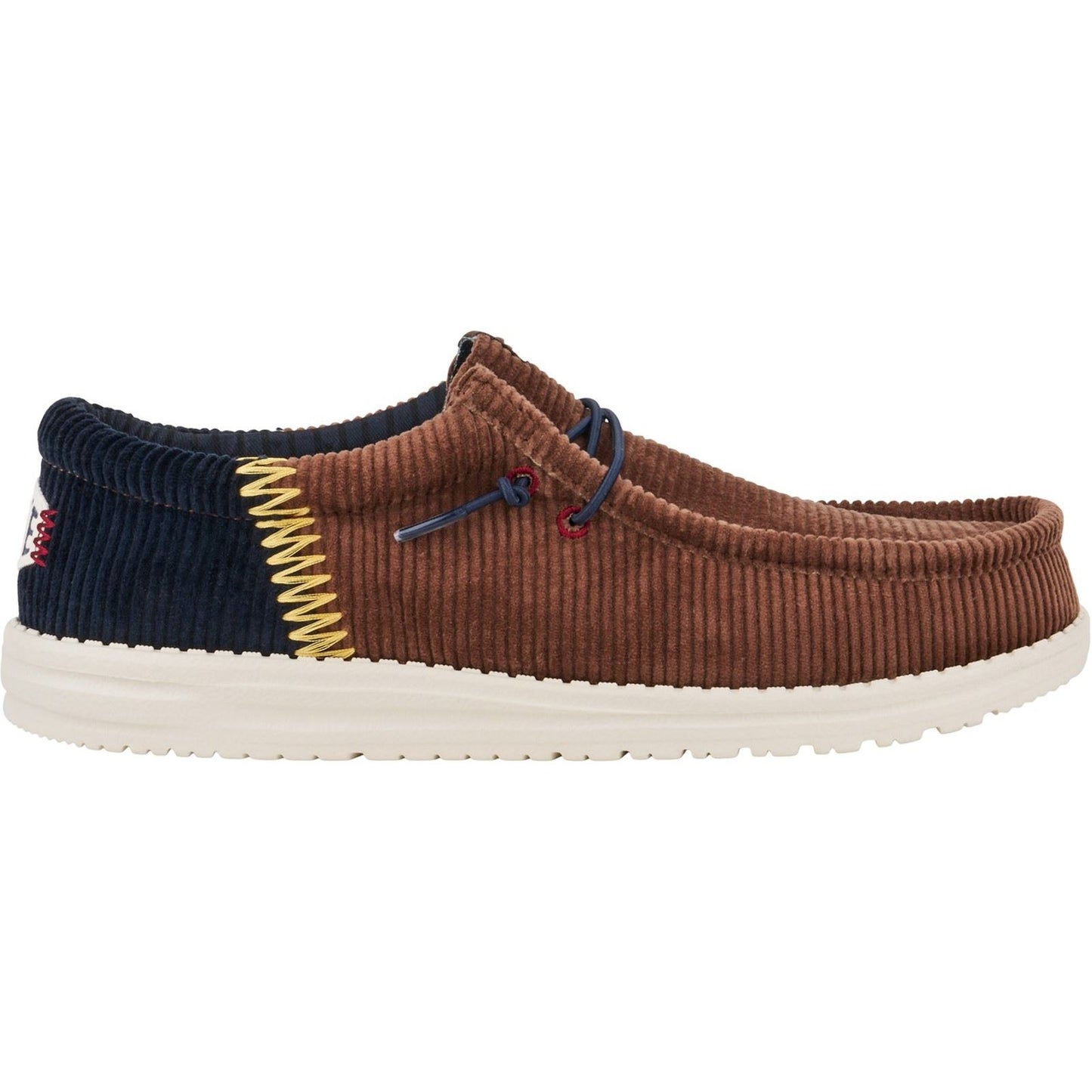 HEYDUDE Men's Wally Funk Corduroy Shoes in Espresso/Blue Jean