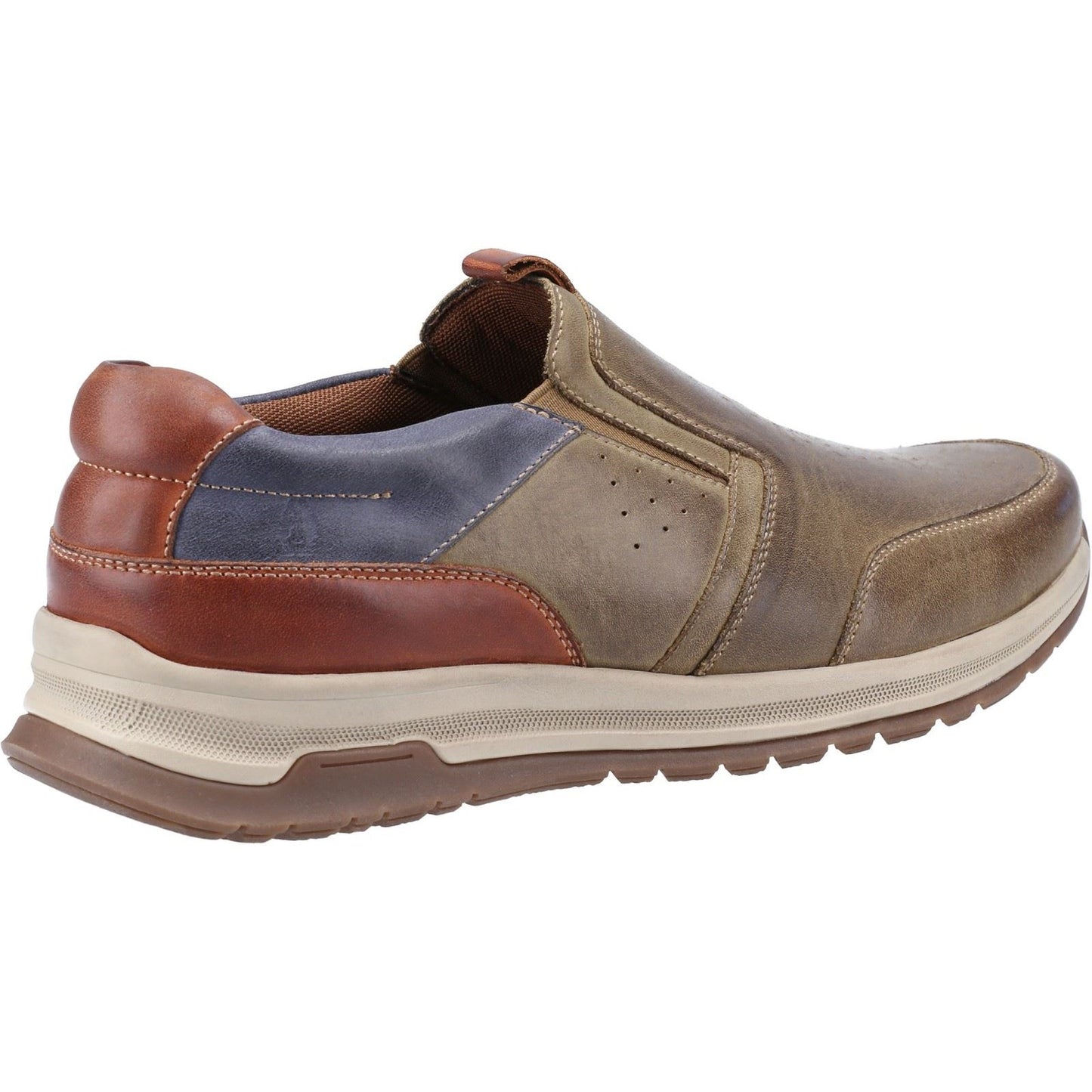 Hush Puppies Men's Cole Shoe in Khaki/Navy/Tan Leather Mix