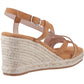 Hush Puppies Jenny Espadrille Wedge Suede Women's Tan Wedges
