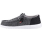 HEYDUDE Men's Wally Funk Open Mesh Shoe in Black/White