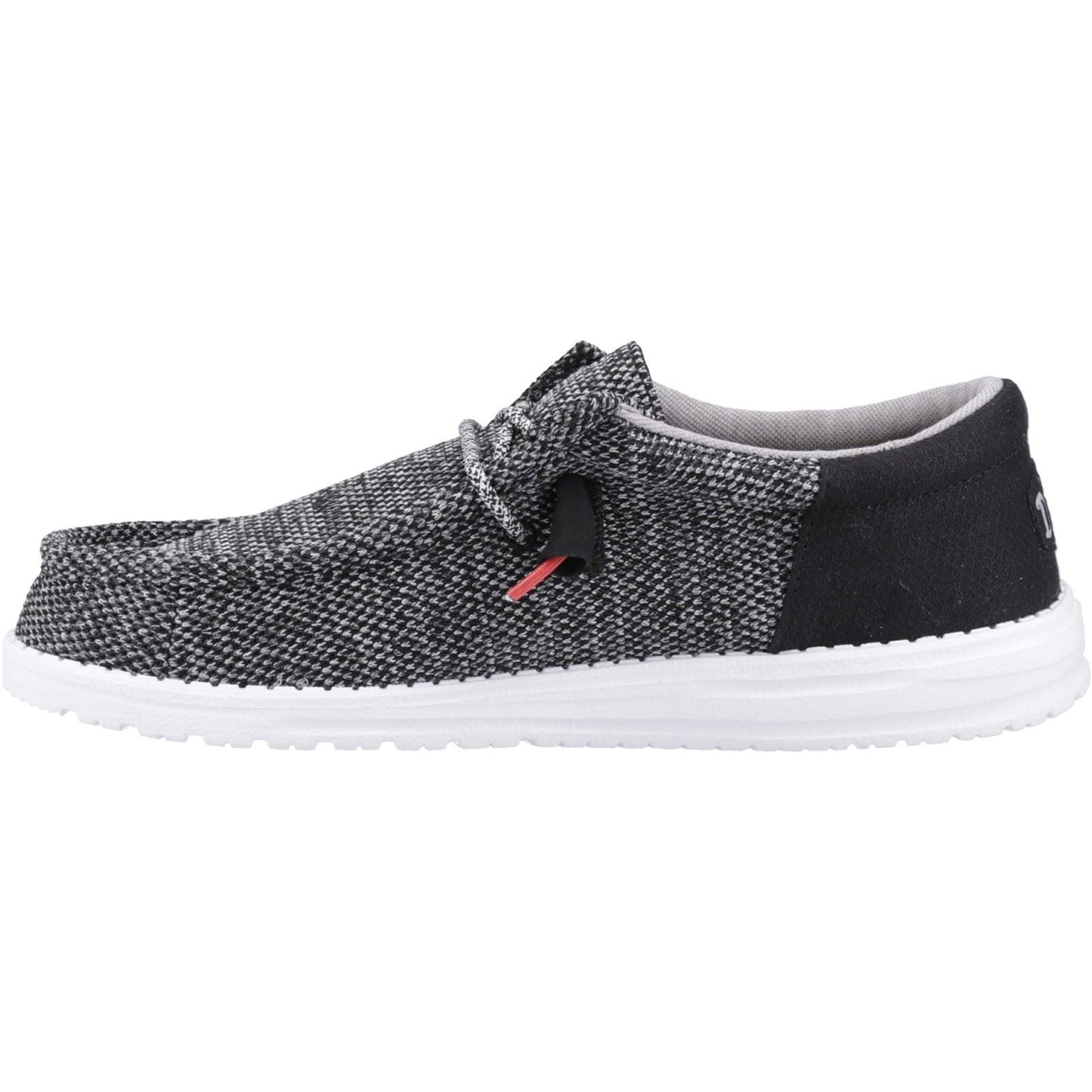 HEYDUDE Men's Wally Funk Open Mesh Shoe in Black/White