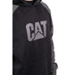 Caterpillar Men's Raglan Hooded Sweatshirt in Black/Magnet