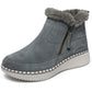 Skechers Wilshire Blvd Fresh Zip Leather Women's Olive Winter Ankle Boots
