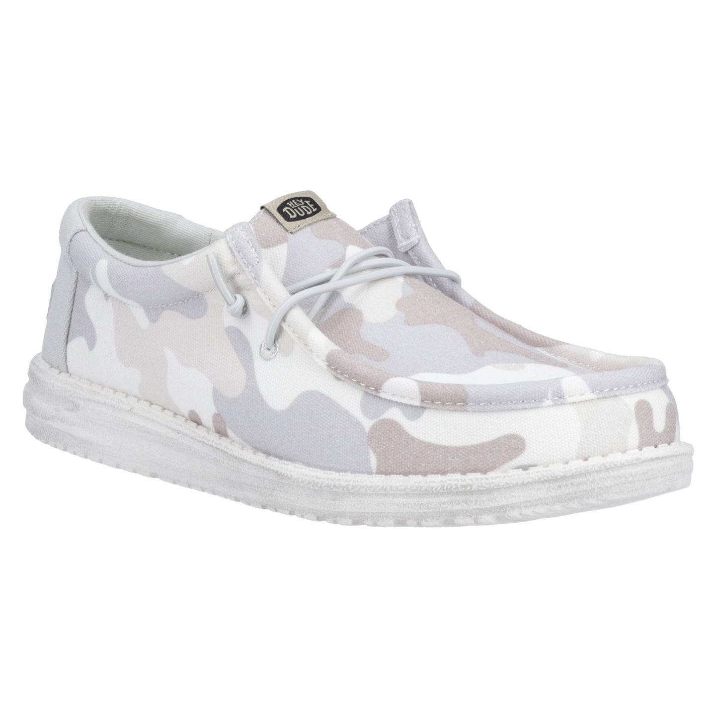 HEYDUDE Men's Wally Washed Camo Shoe in Greyscale Desert Camo