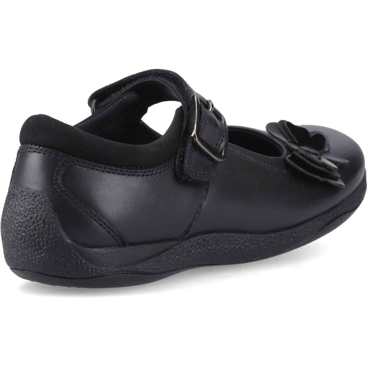 Hush Puppies Julie Ballerina Leather Girl's Black Shoes
