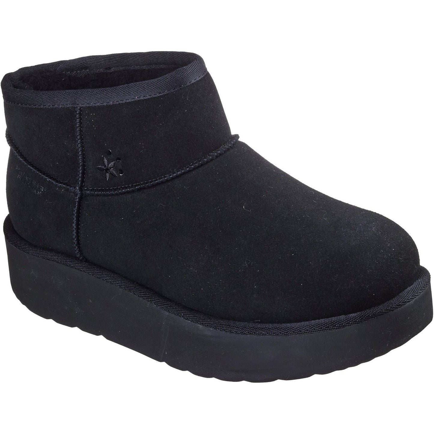 Skechers Keep Cozy Leather Women's Black Winter Ankle Boots