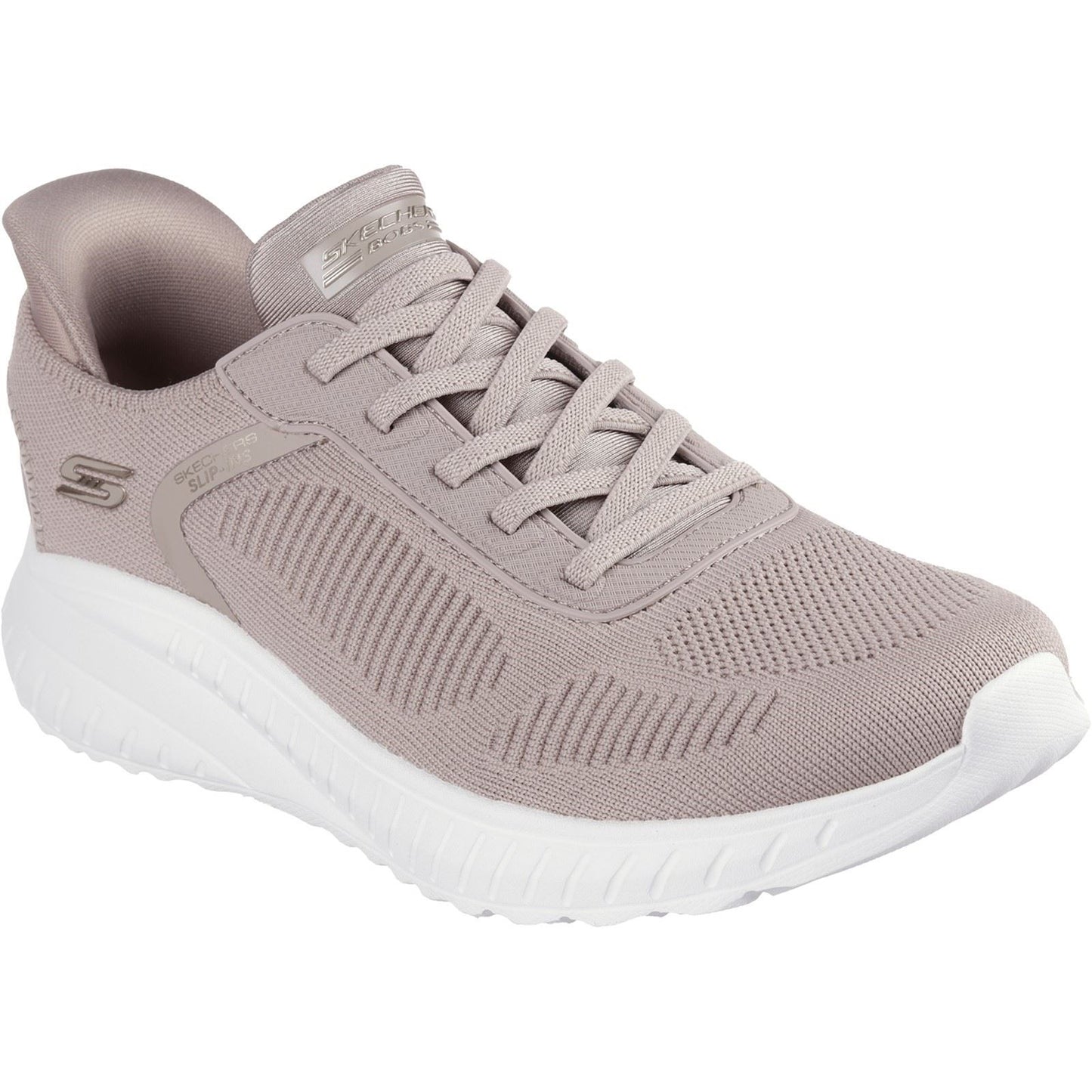 Skechers Women's BOBS Sport Squad Chaos Shoe in Taupe