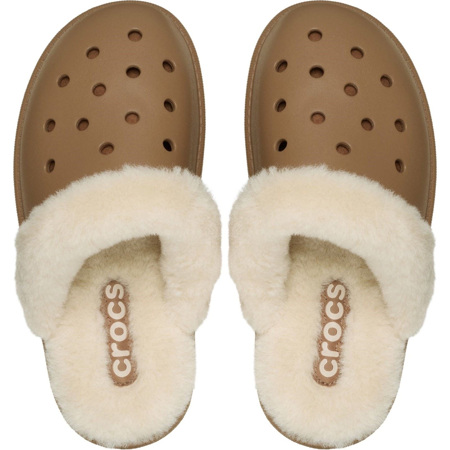 Crocs Classic Fuzz Scuff Thermoplastic Men's Sepia Slippers