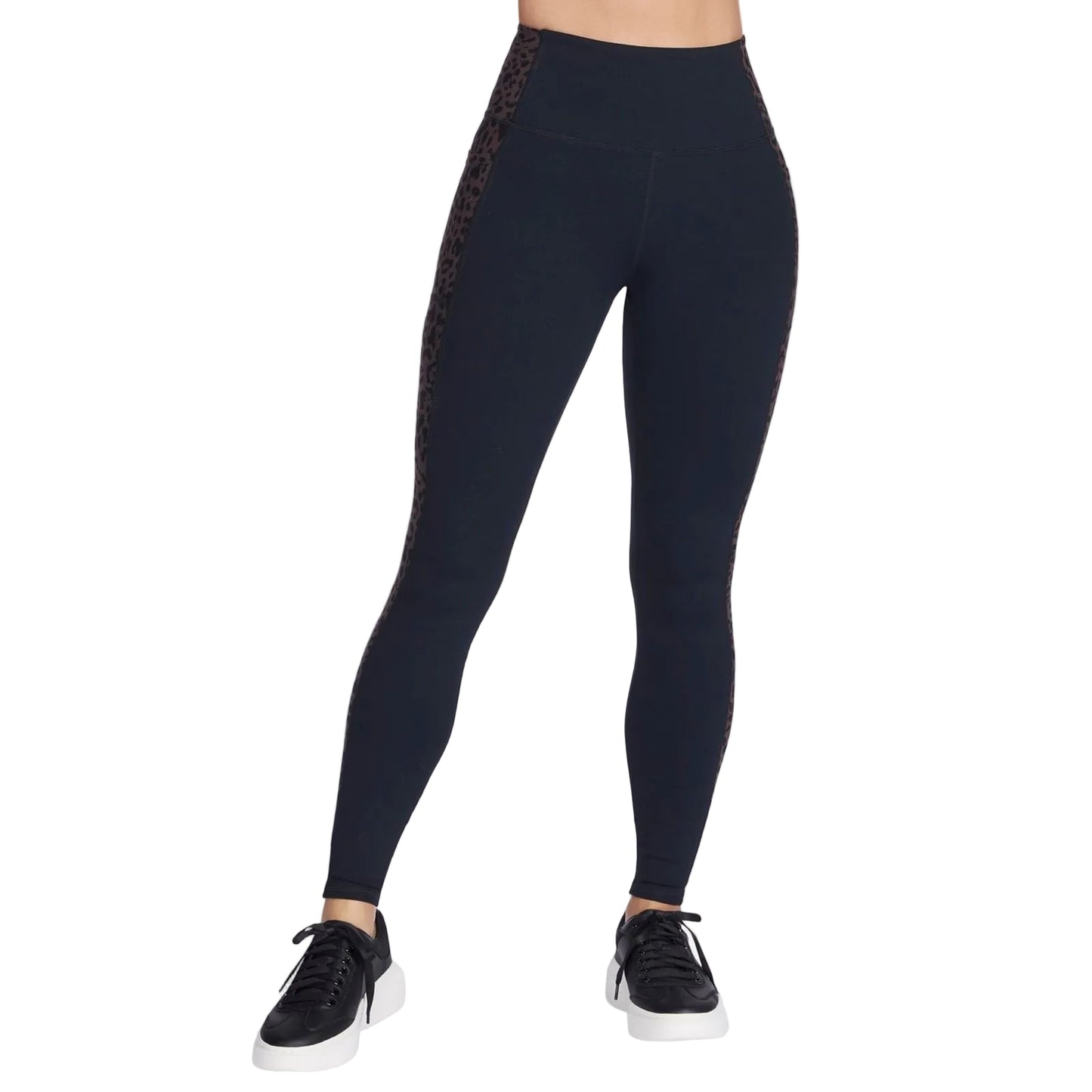 Skechers Performance GO WALK Cheetah Legging Nylon Women's Brown Sports Leggings