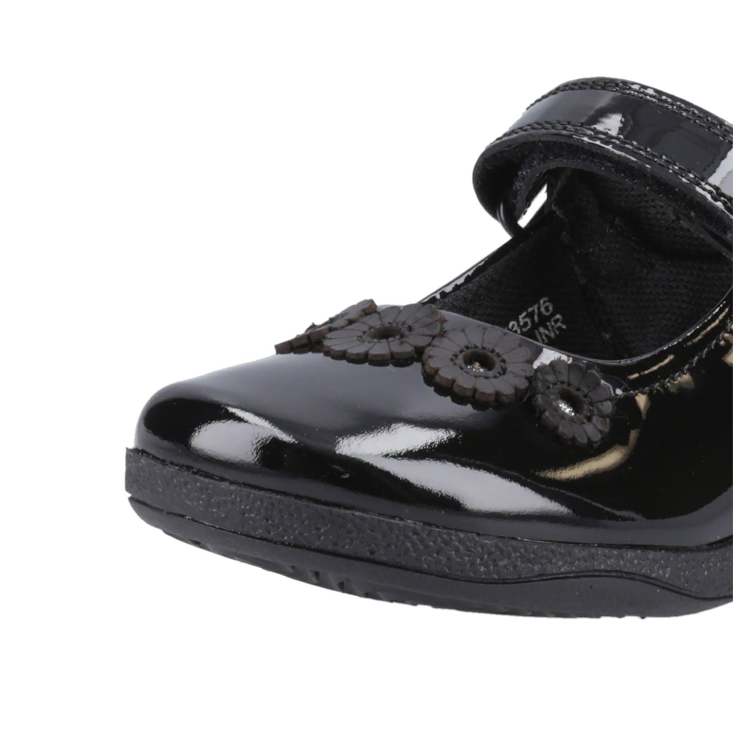 Hush Puppies Christina Patent Leather Junior Black Shoes