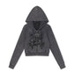 Ed Hardy Stay True Fitted Cropped Zip Women's Black Hoodie