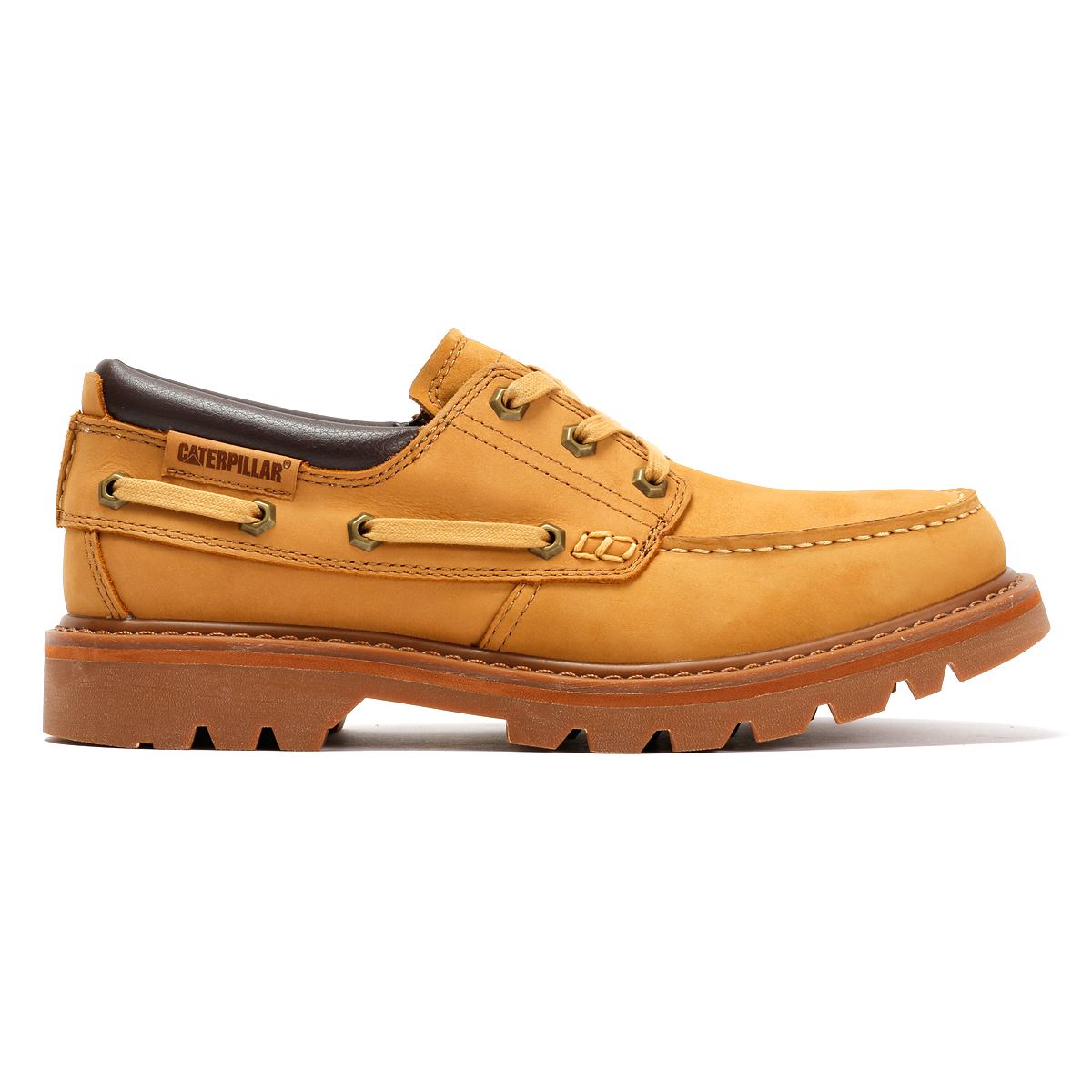 Caterpillar Colorado Boat Lo Leather Men's Honey Buckskin Lace-Up Shoes