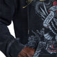 Ed Hardy New York Washed Relaxed Zip Thru Men's Black Hoodie